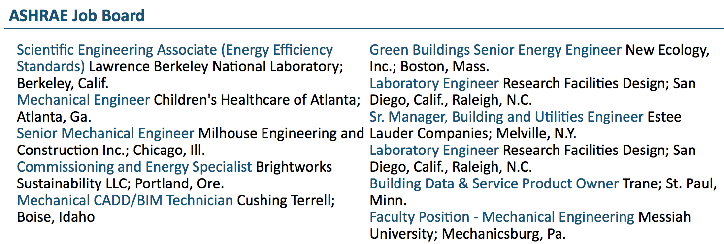 ASHRAE job postings